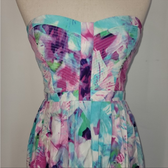 Parker Silk Dress, Lily Combo in Monet, Size Large, Blue, Pink, Purple, White - Picture 3 of 10